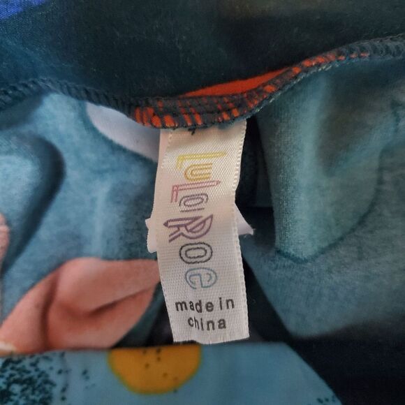 LuLaRoe Green Floral Leggings (OS) - Picture 5 of 6